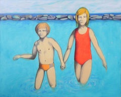 My sister and me, Painting, Oil on Canvas