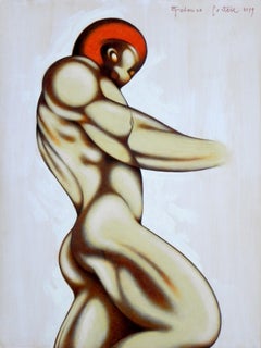 Naked, Painting, Oil on Paper