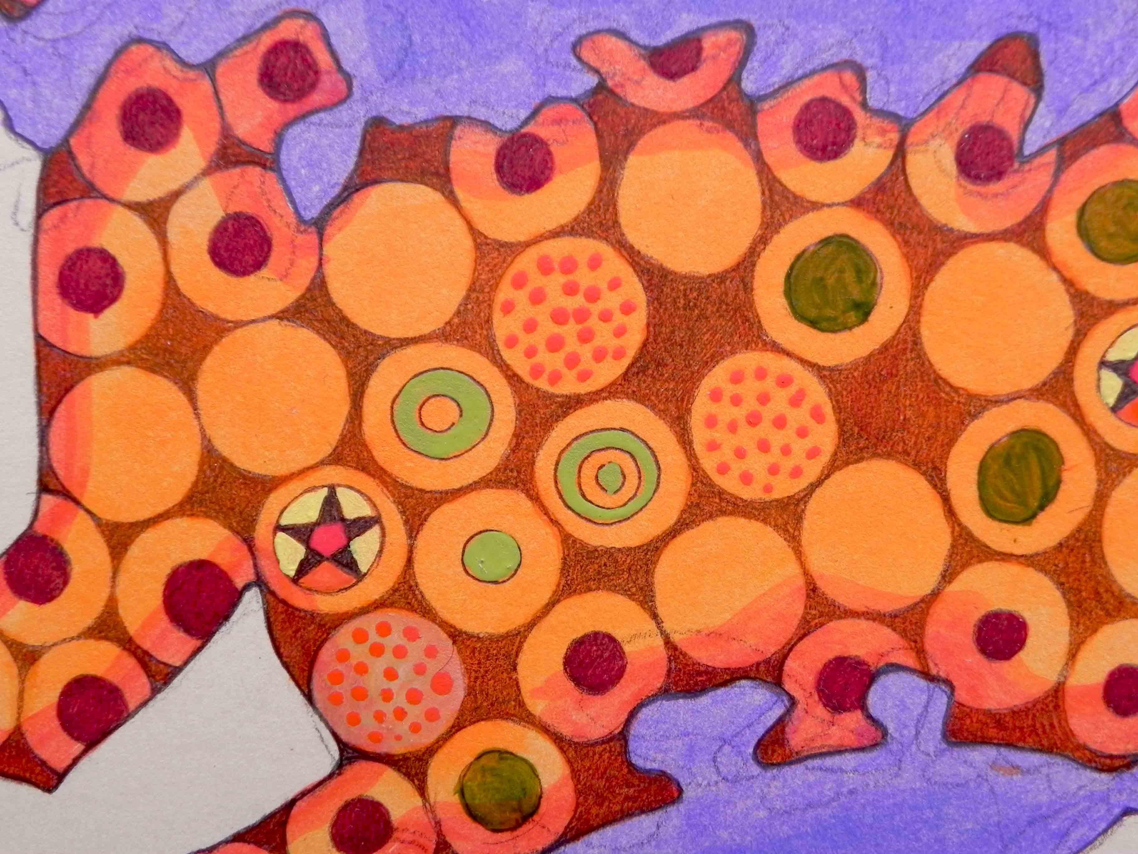 orange nation, Painting, Oil on Paper For Sale 1