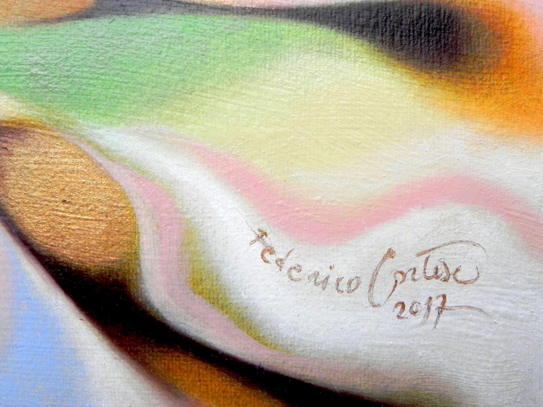 Pink silk, Painting, Oil on Paper For Sale 1