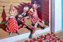 Puppets, Painting, Oil on Paper