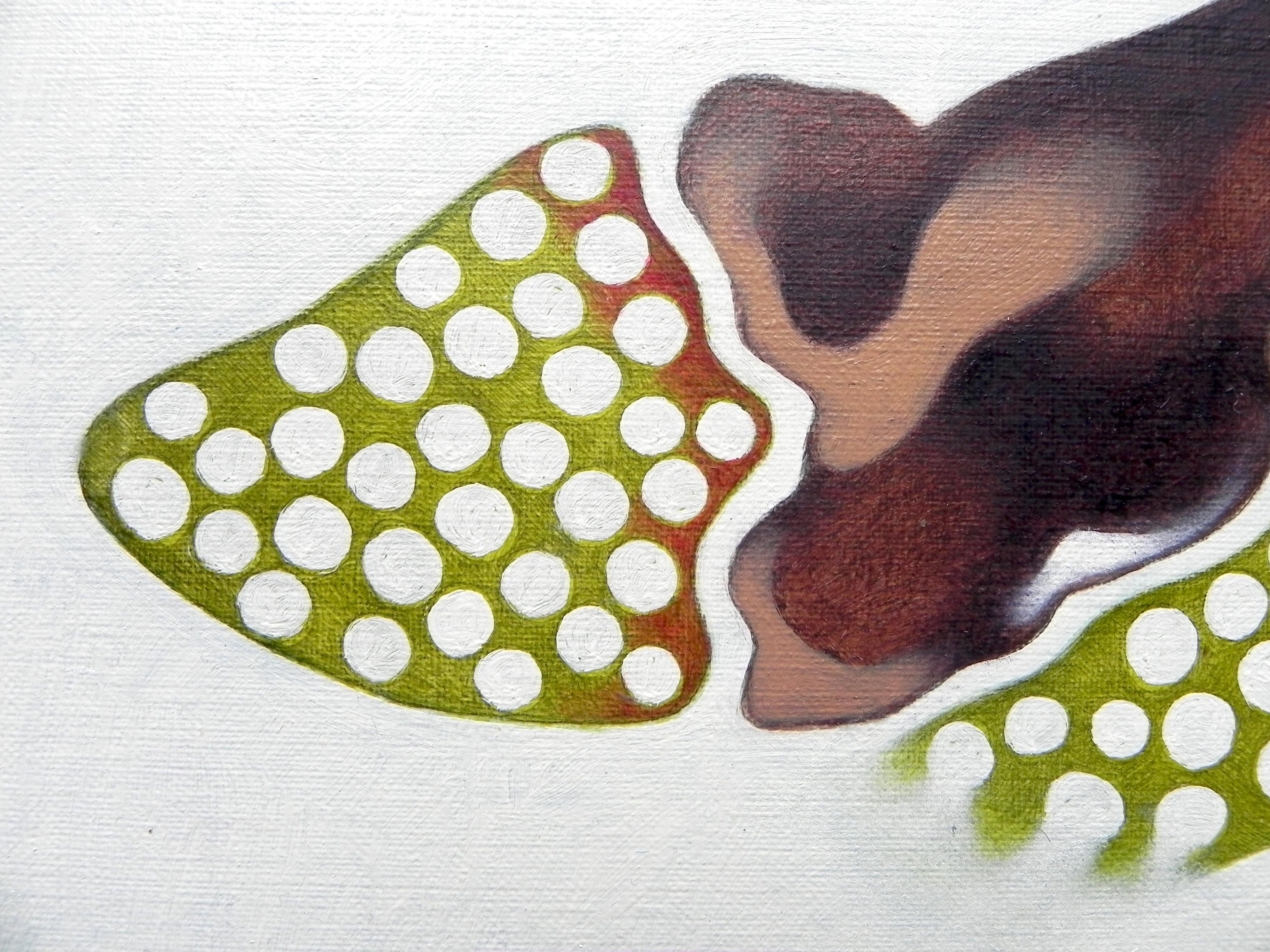 Rorschach Nummer 3, Gemälde, Öl auf Papier – Painting von Federico Cortese