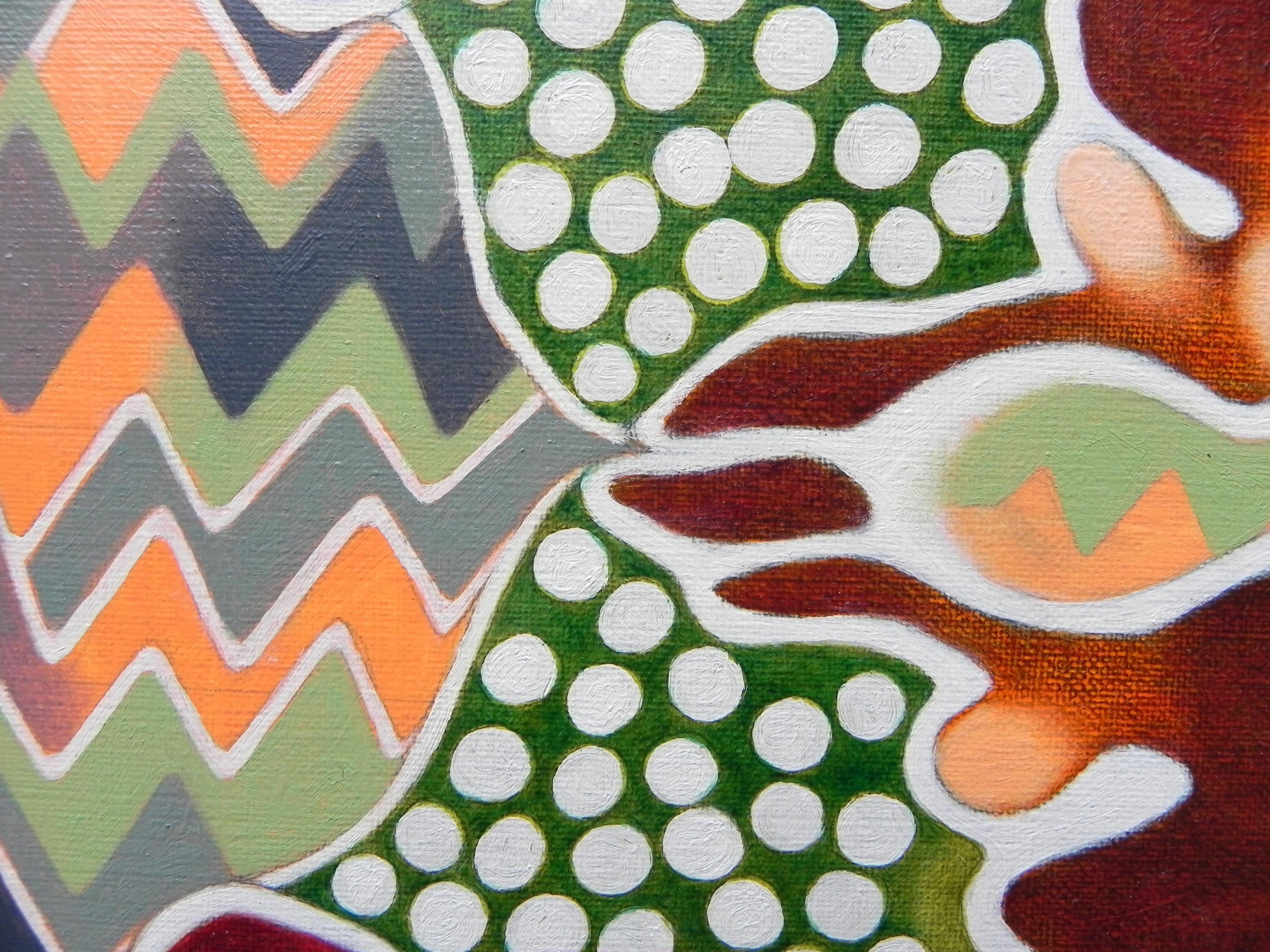 Rorschach Nummer 4, Gemälde, Öl auf Papier (Beige), Abstract Painting, von Federico Cortese