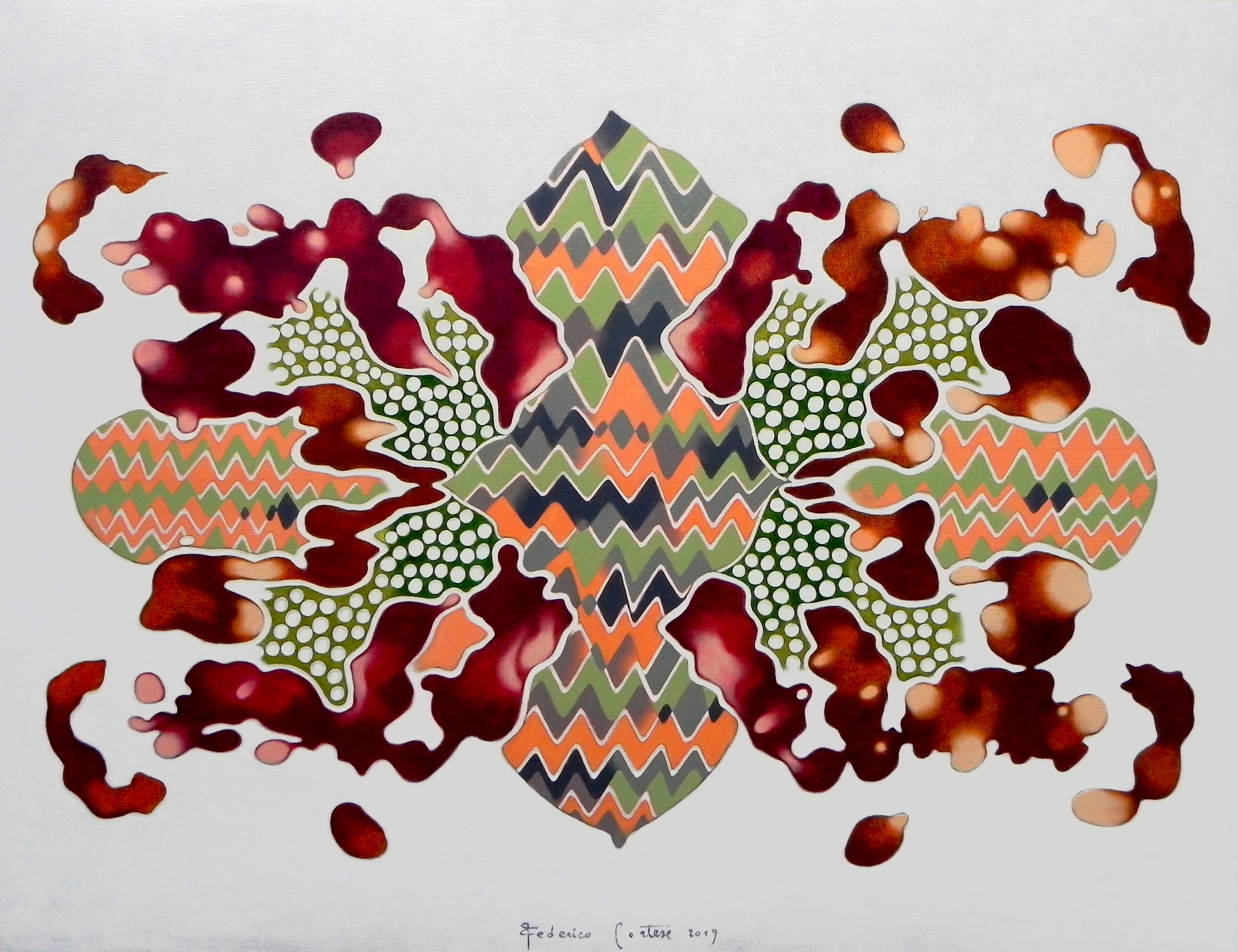 Rorschach number 4, Painting, Oil on Paper