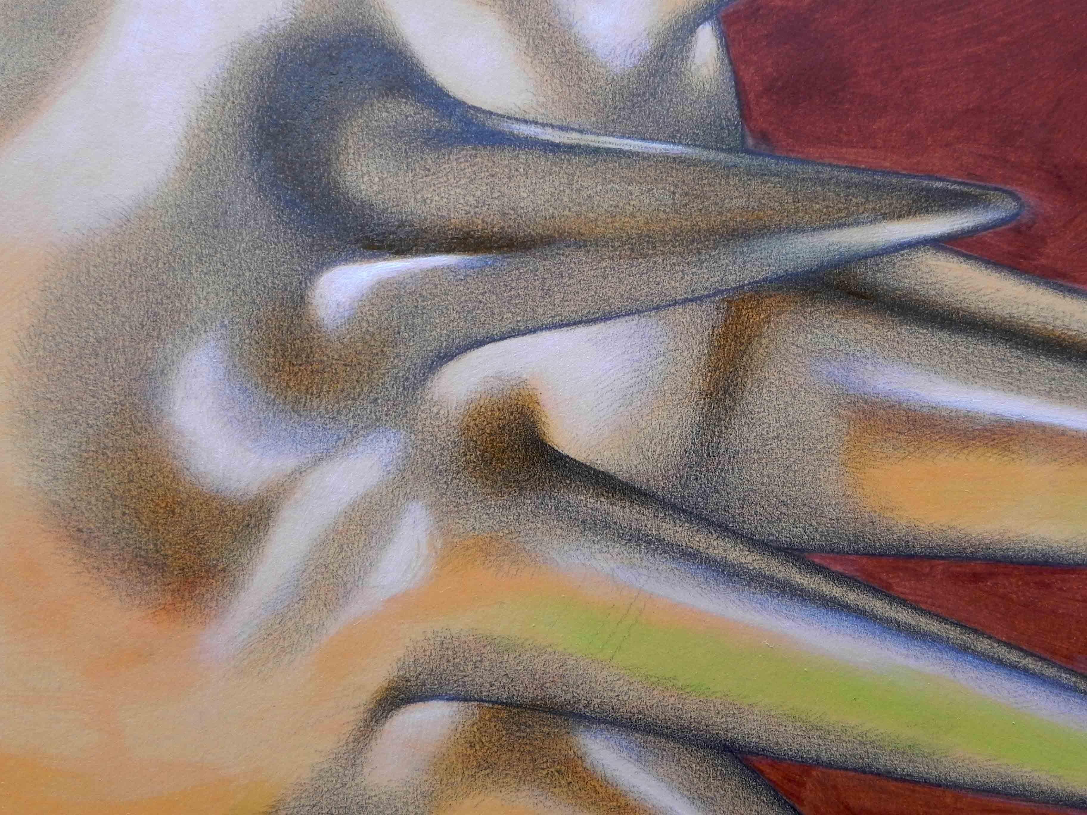 Formennummer 2, Gemälde, Öl auf Papier – Painting von Federico Cortese
