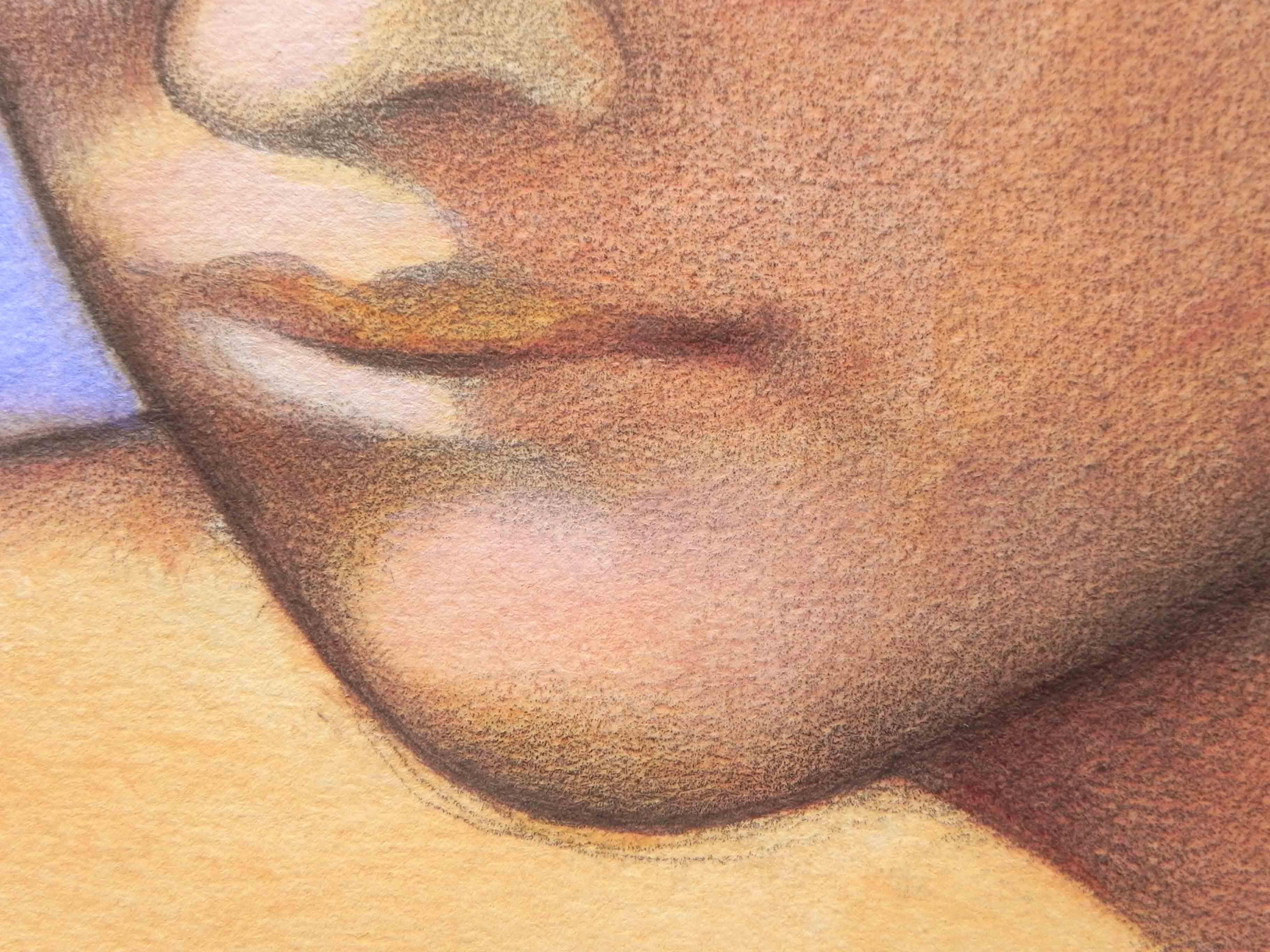 sistine Stimmung, Gemälde, Öl auf Papier im Angebot 1
