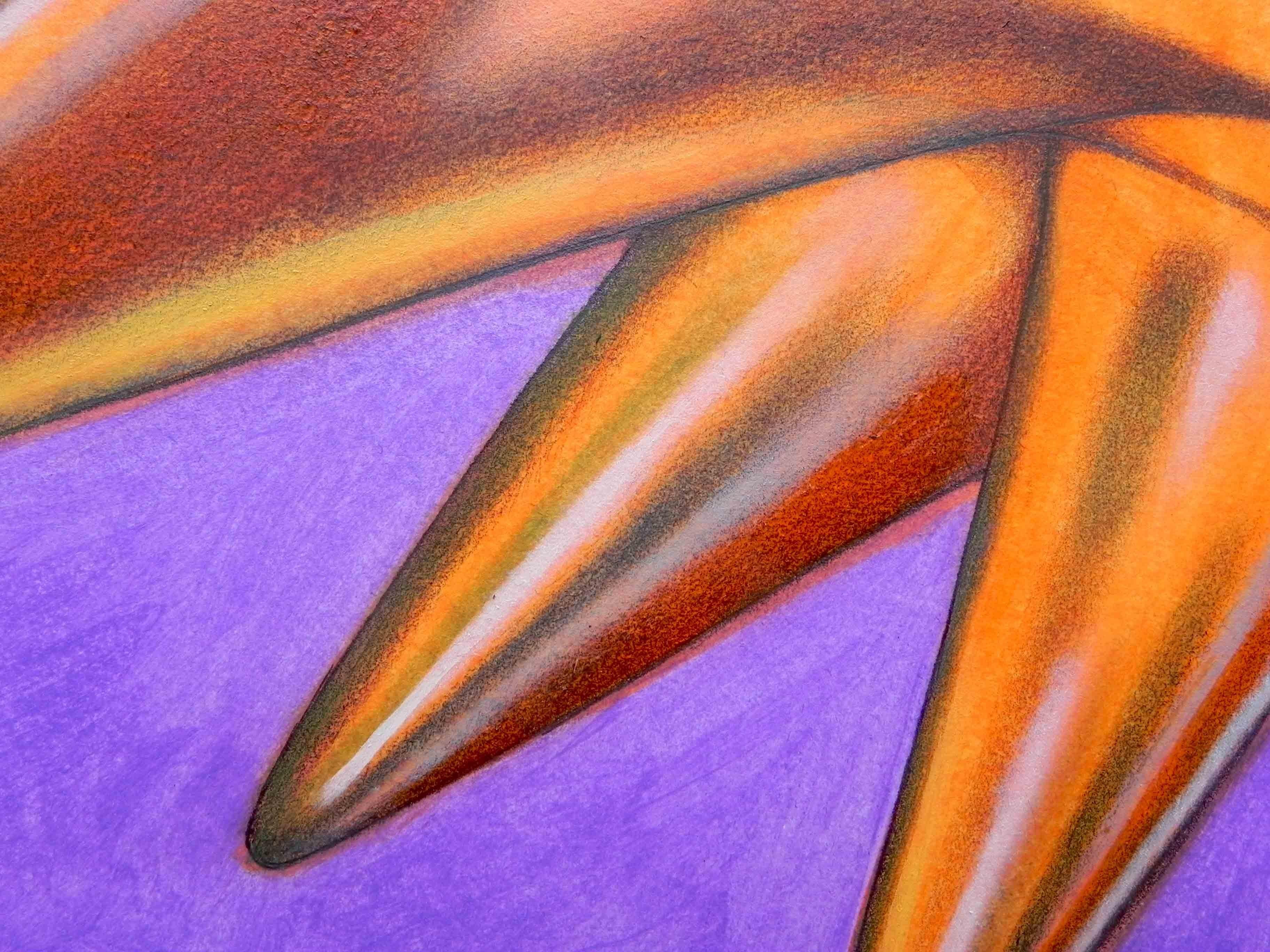 stella, Pittura, Olio su carta - Abstract Painting Viola di Federico Cortese
