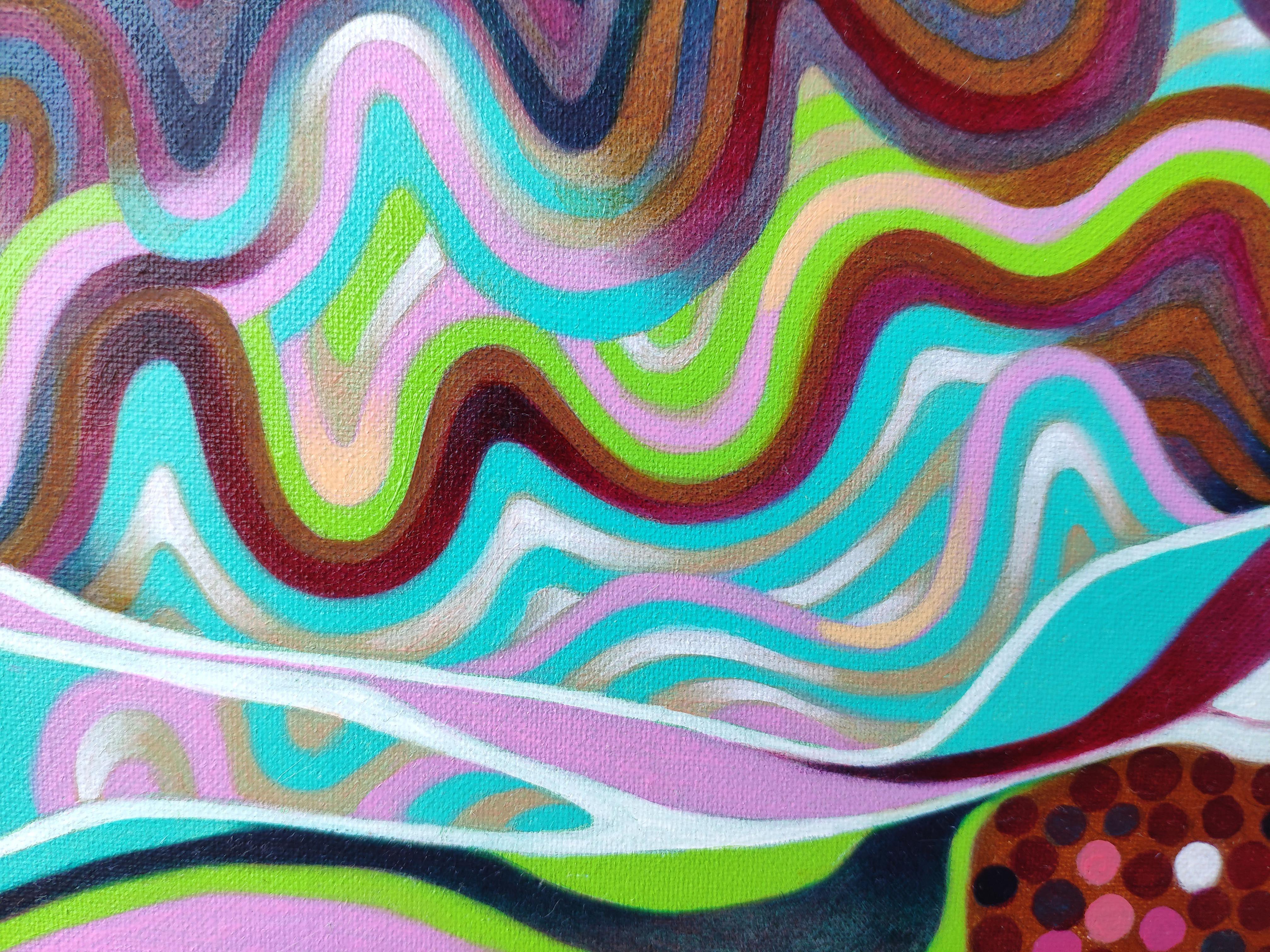 Estratificación, Pintura, Óleo sobre lienzo - Painting Abstracto de Federico Cortese