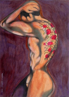 tattooed body, Painting, Oil on Paper