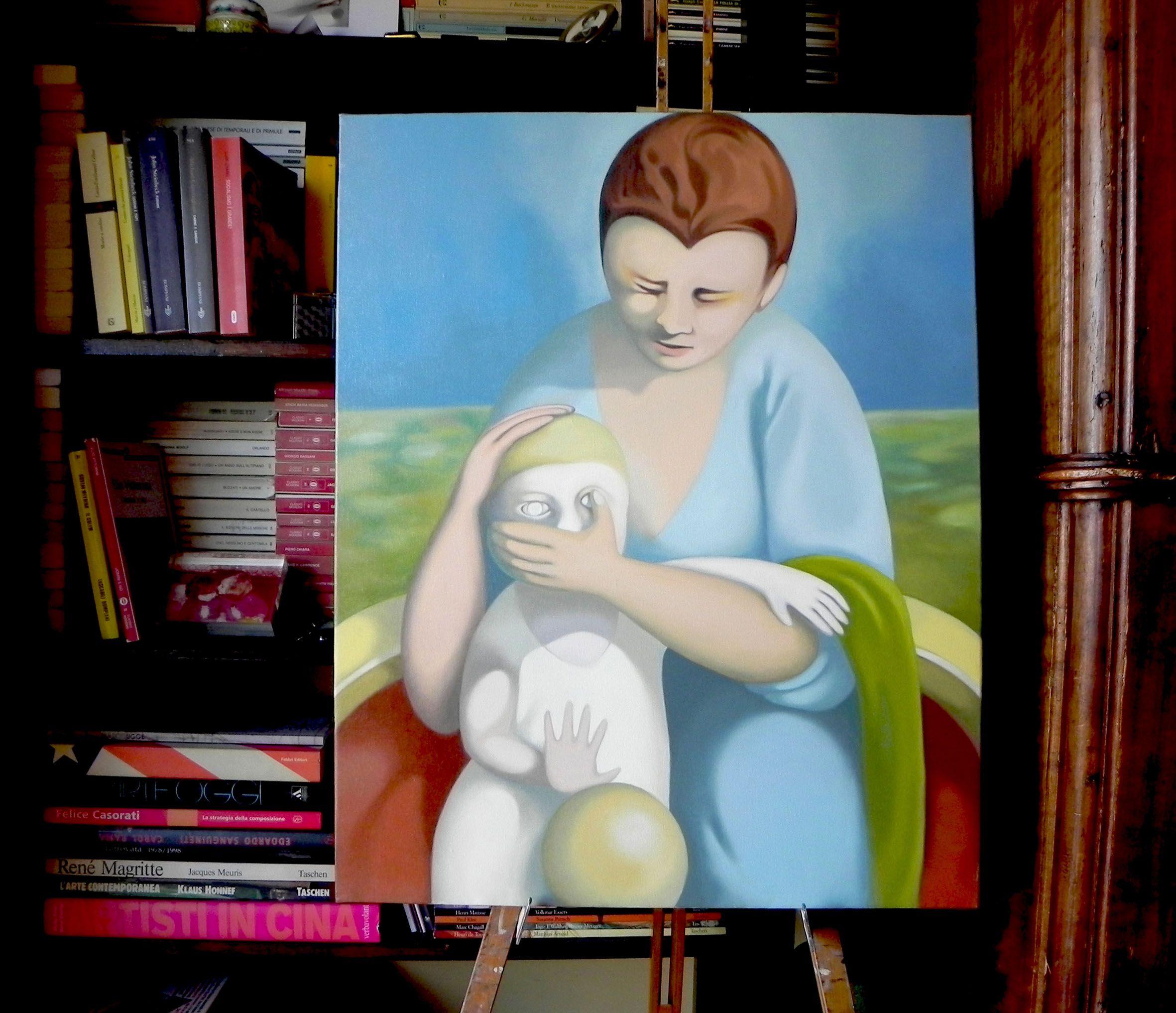 The blind son, Painting, Oil on Canvas For Sale 1
