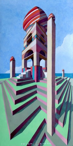 The castle, Painting, Oil on Paper