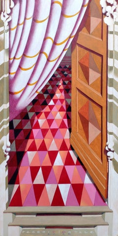 The entrance of the church, Painting, Oil on Paper