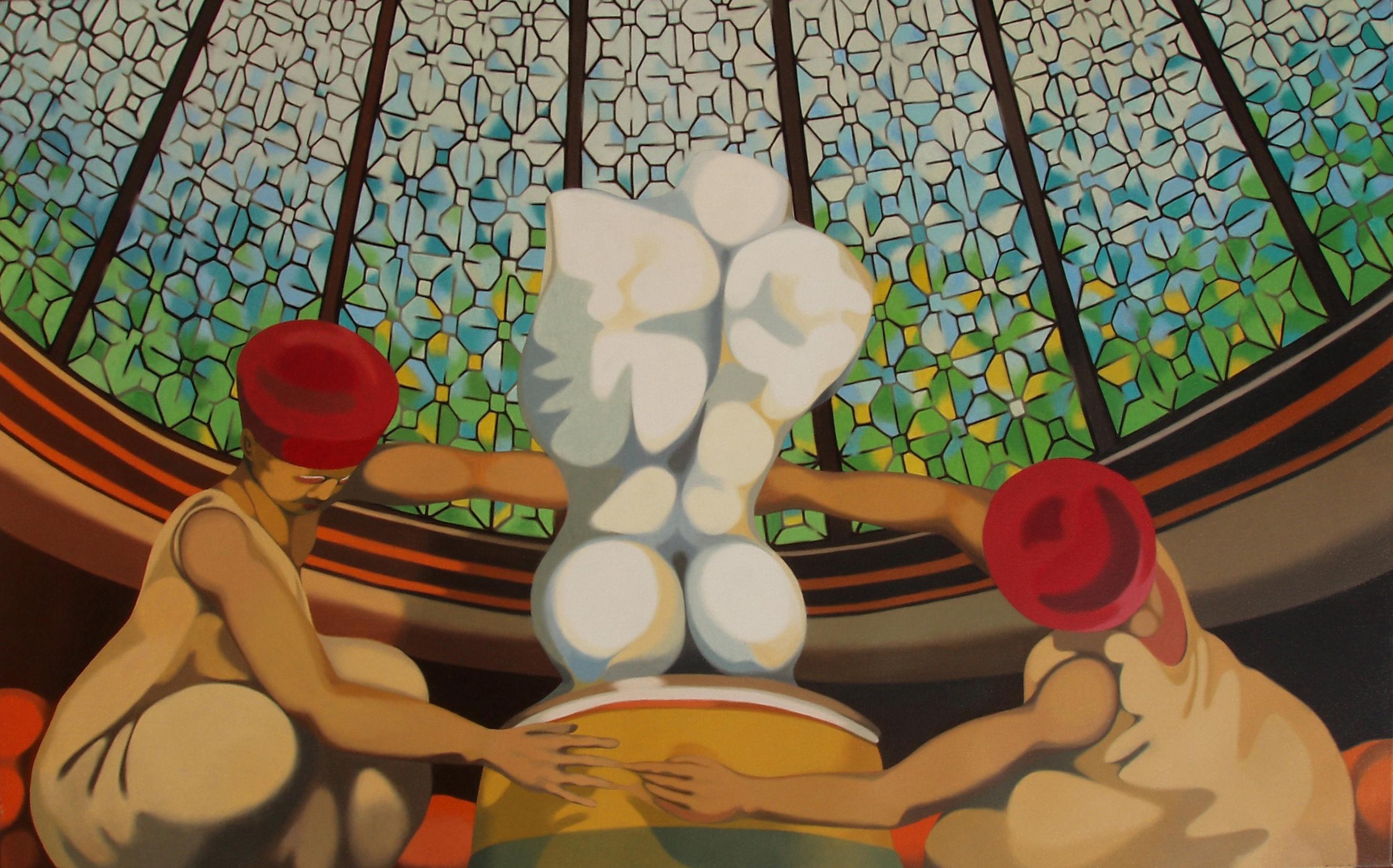 l'idolo, Pittura, Olio su tela - Painting di Federico Cortese