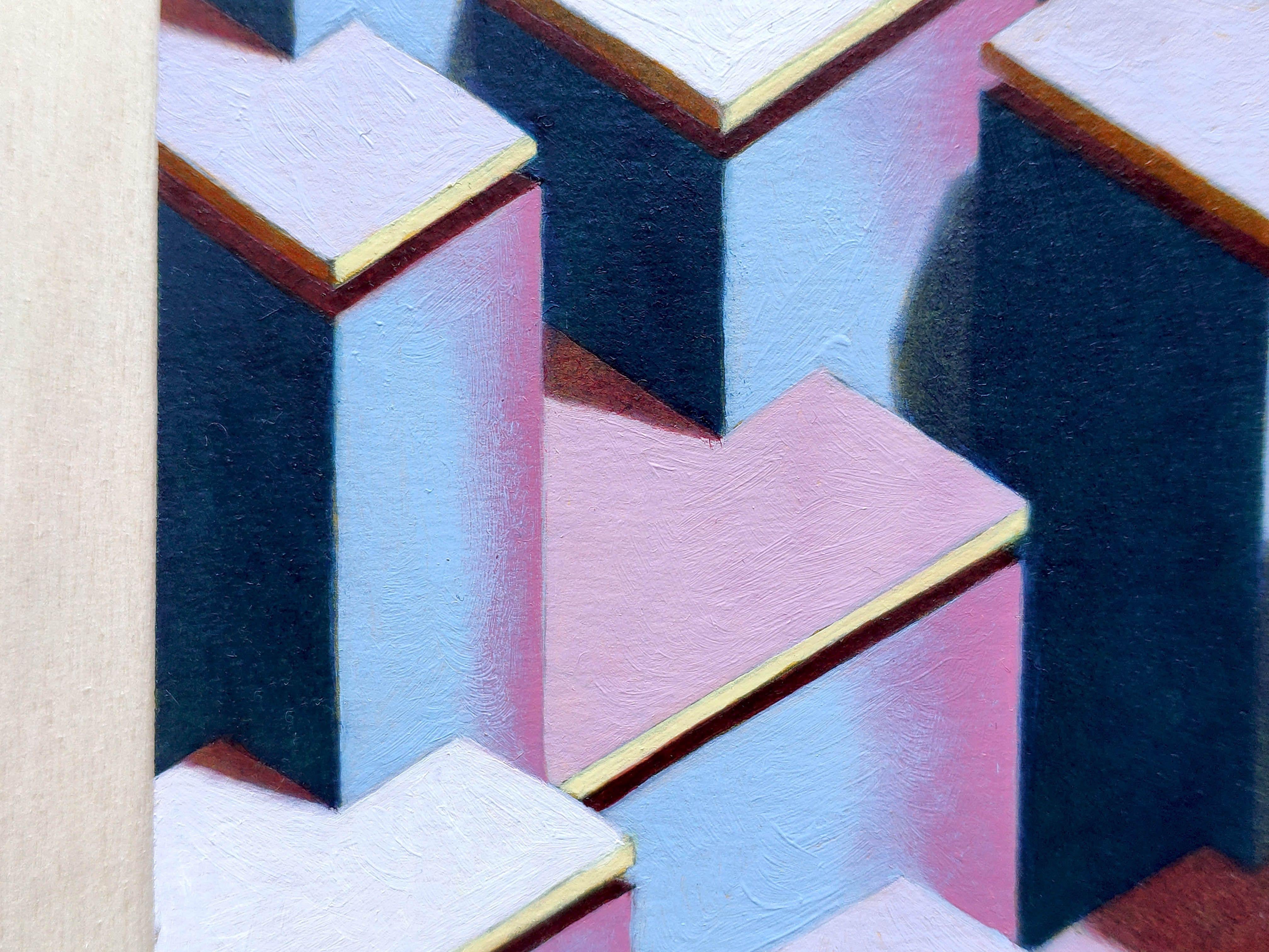 The infinite city, Painting, Oil on Paper 3