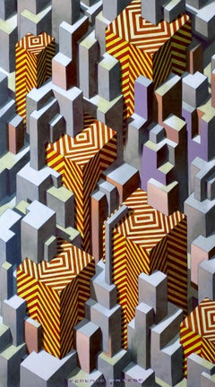 The infinite city, Painting, Oil on Paper