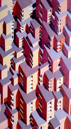 The infinite city, Painting, Oil on Paper