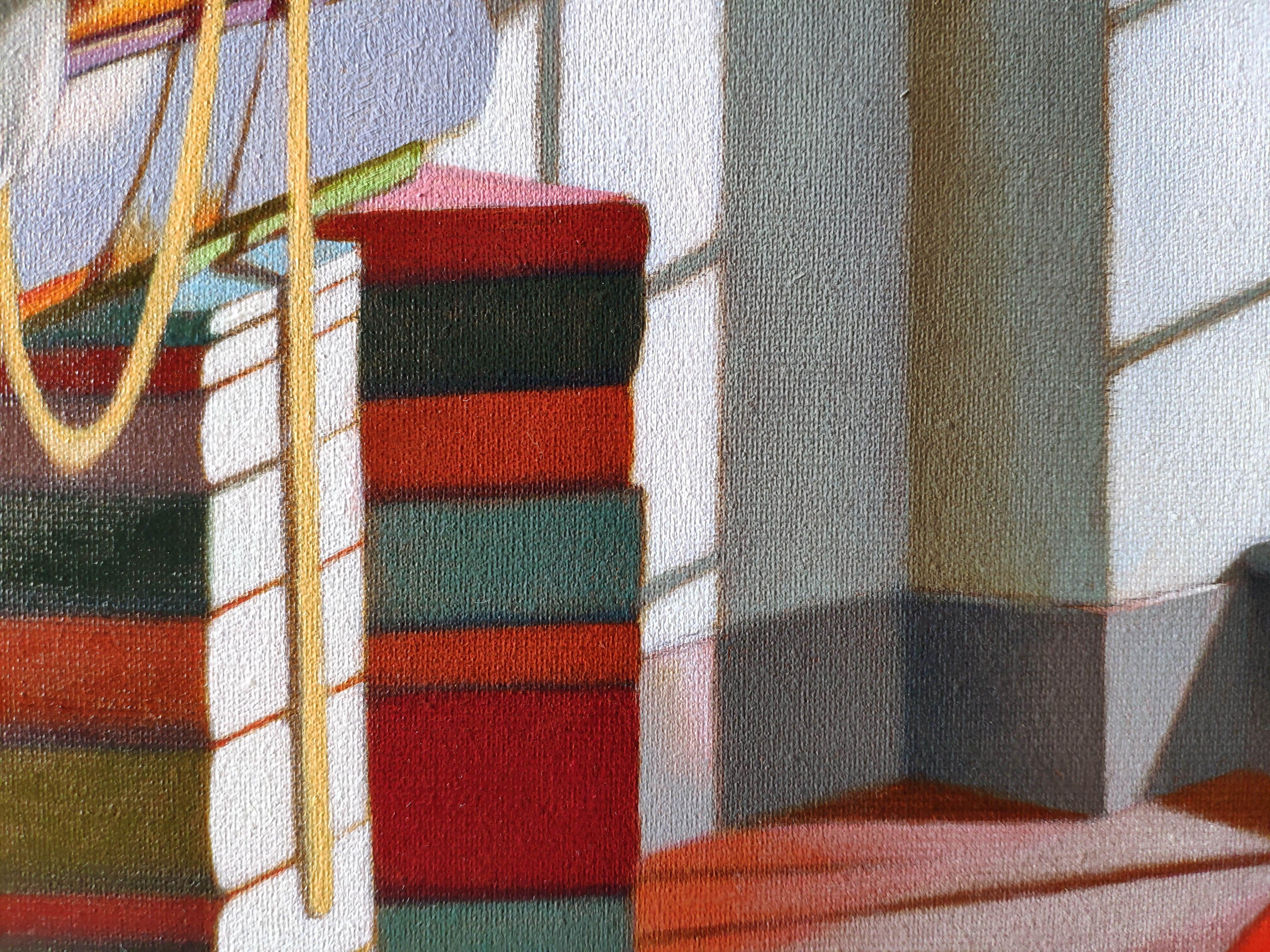 The reading room, Painting, Oil on Canvas For Sale 2