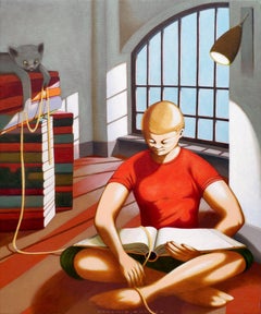 The reading room, Painting, Oil on Canvas