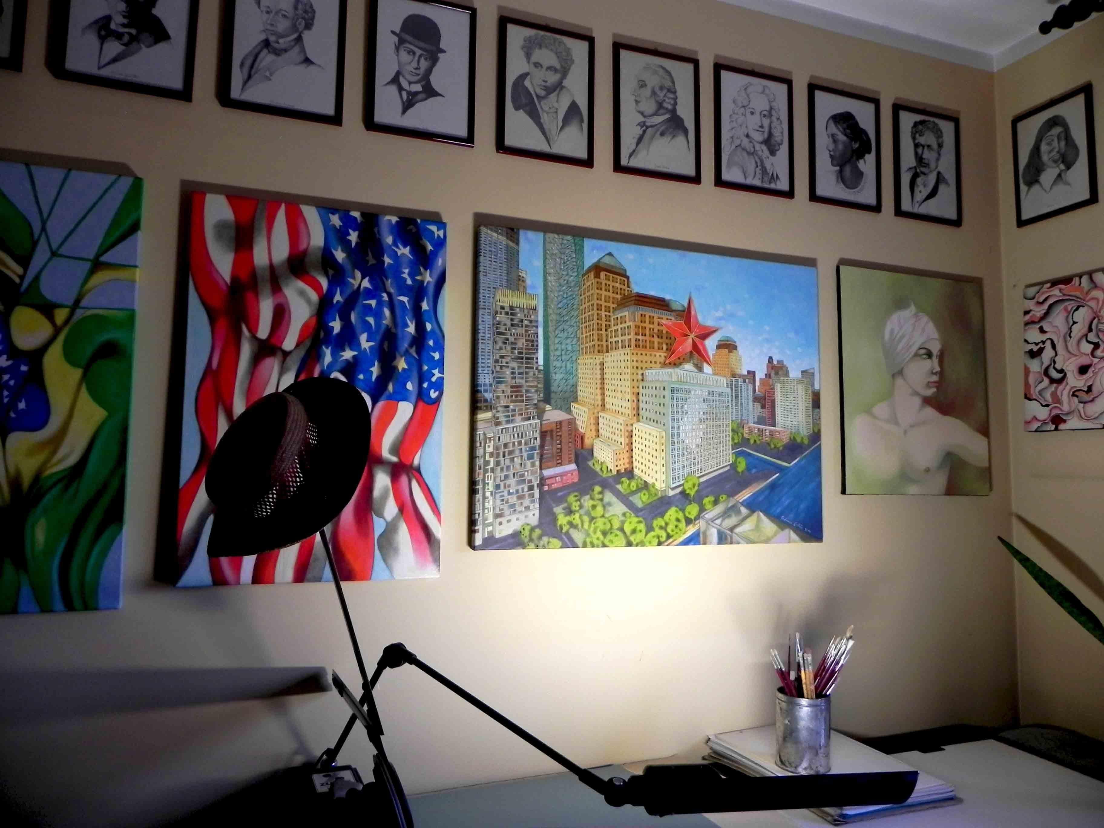 The red star, Painting, Oil on Canvas For Sale 3