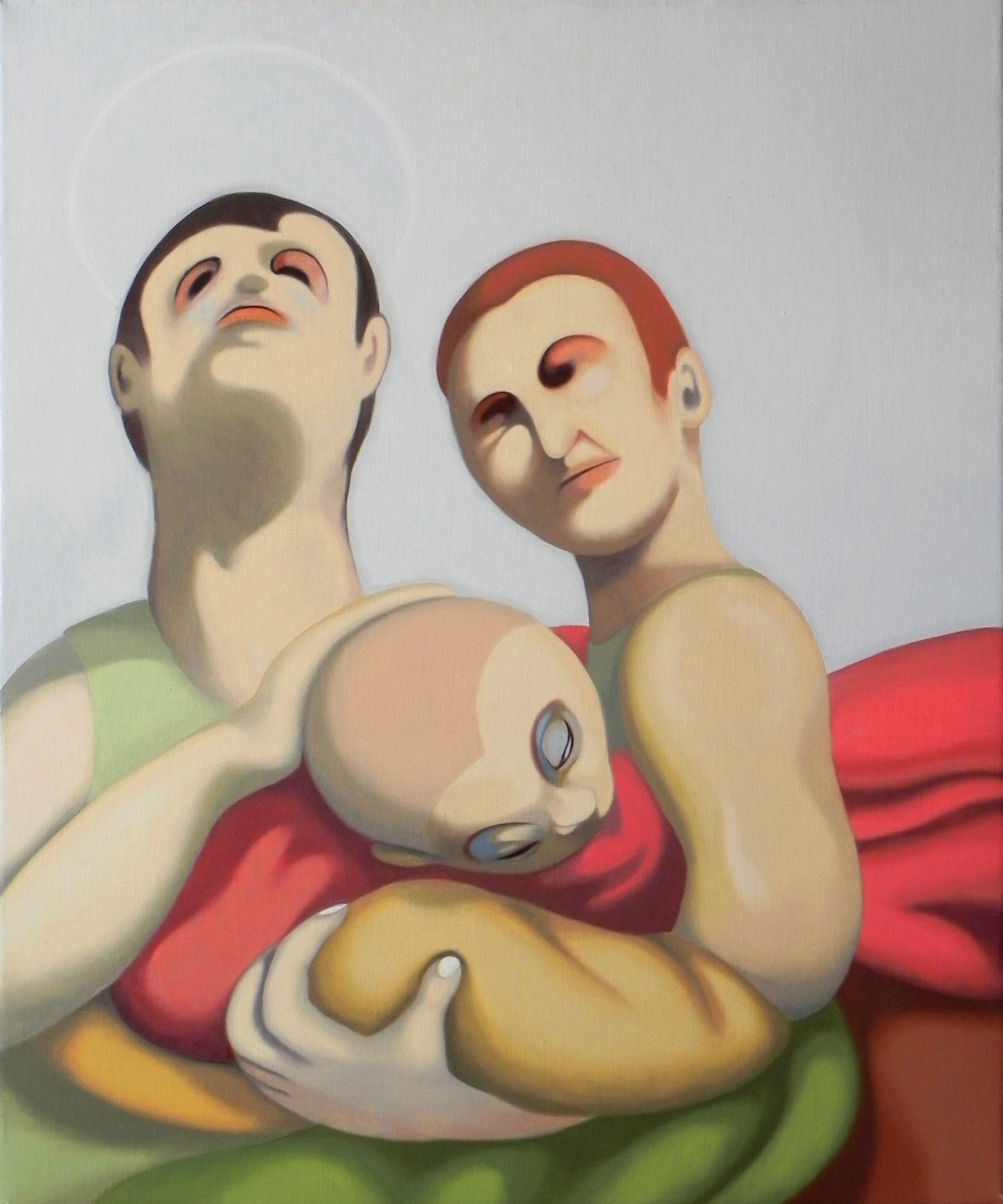 Il sacrificio, Pittura, Olio su tela - Painting di Federico Cortese