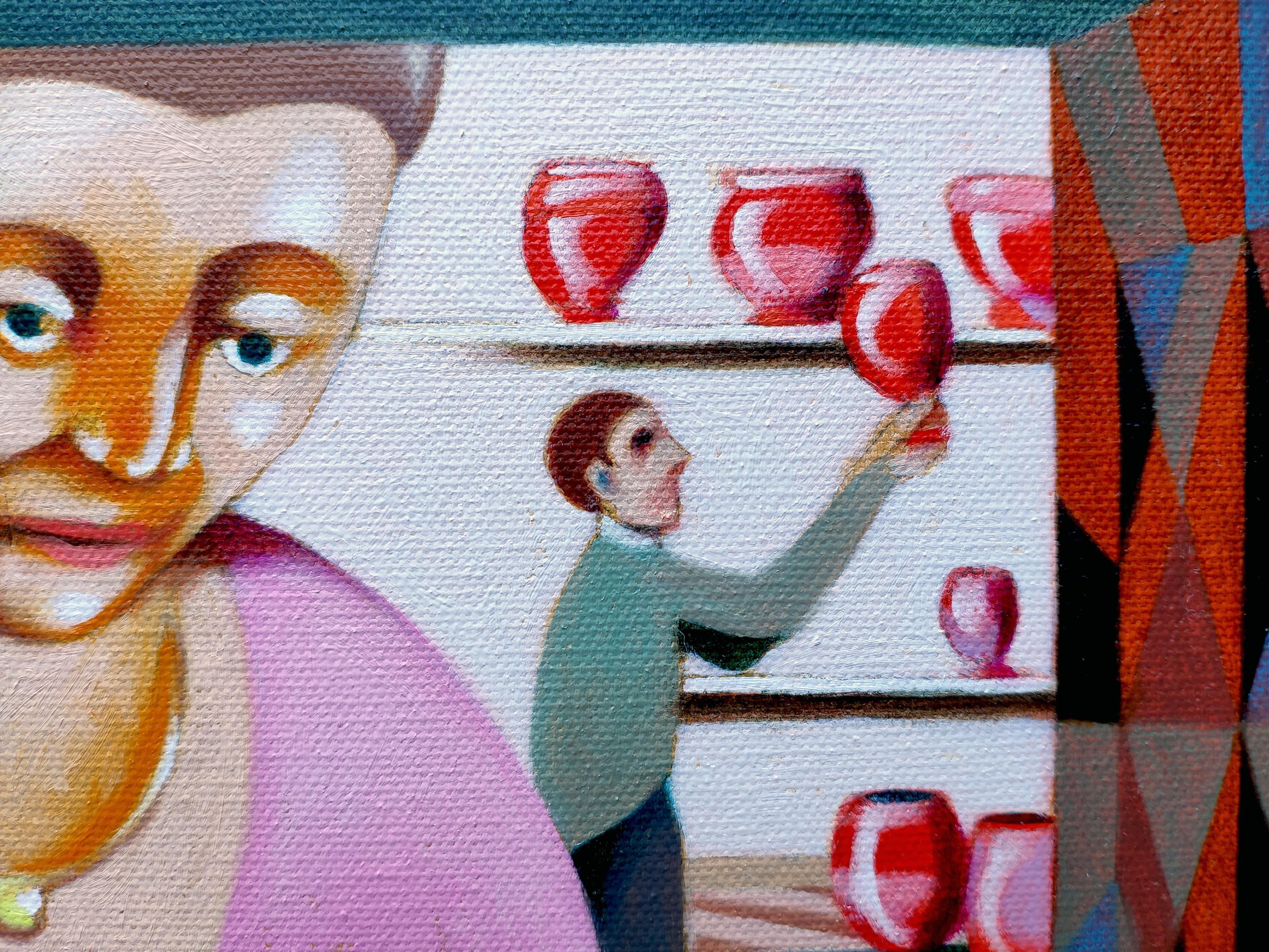 Das Schaufenster im Laden, Gemälde, Öl auf Leinwand (Expressionismus), Painting, von Federico Cortese