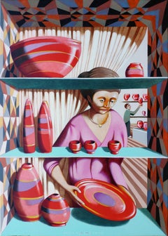 The shop window, Painting, Oil on Canvas