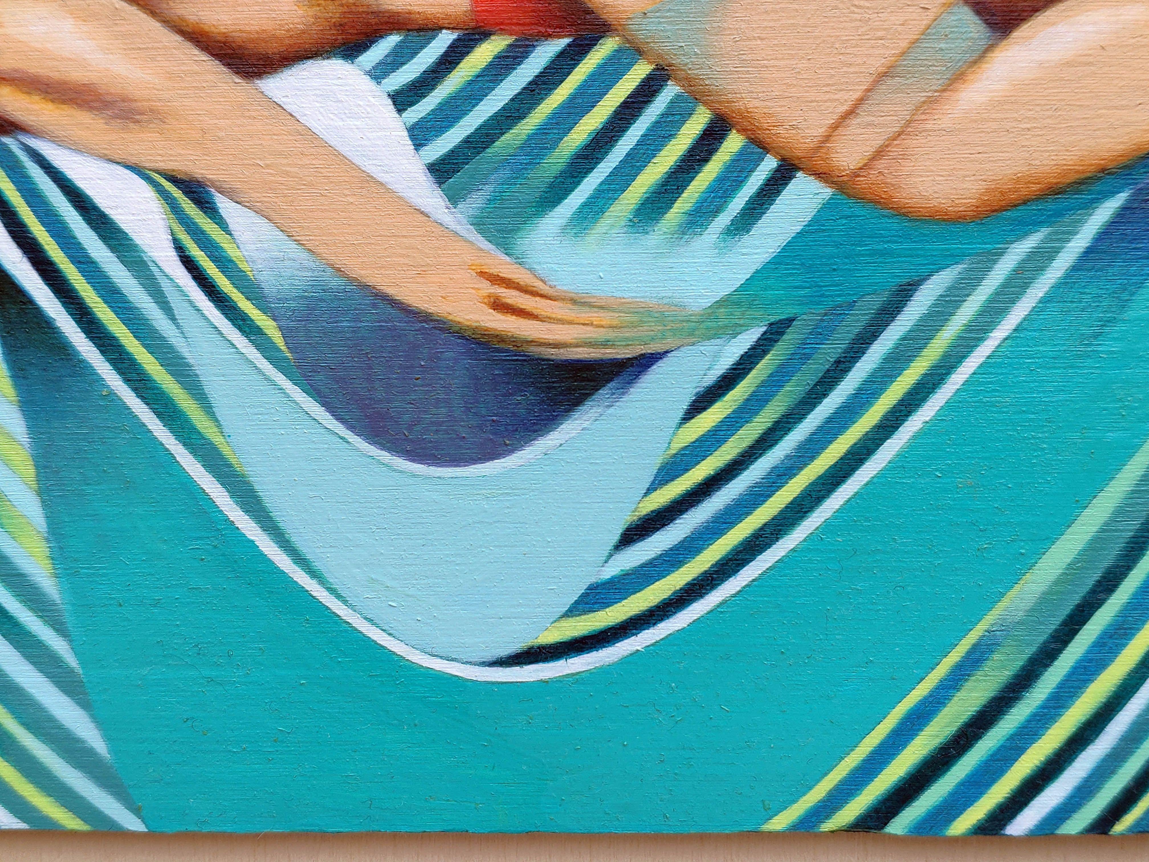 El nadador, Pintura, Óleo sobre panel de madera - Painting Expresionista de Federico Cortese