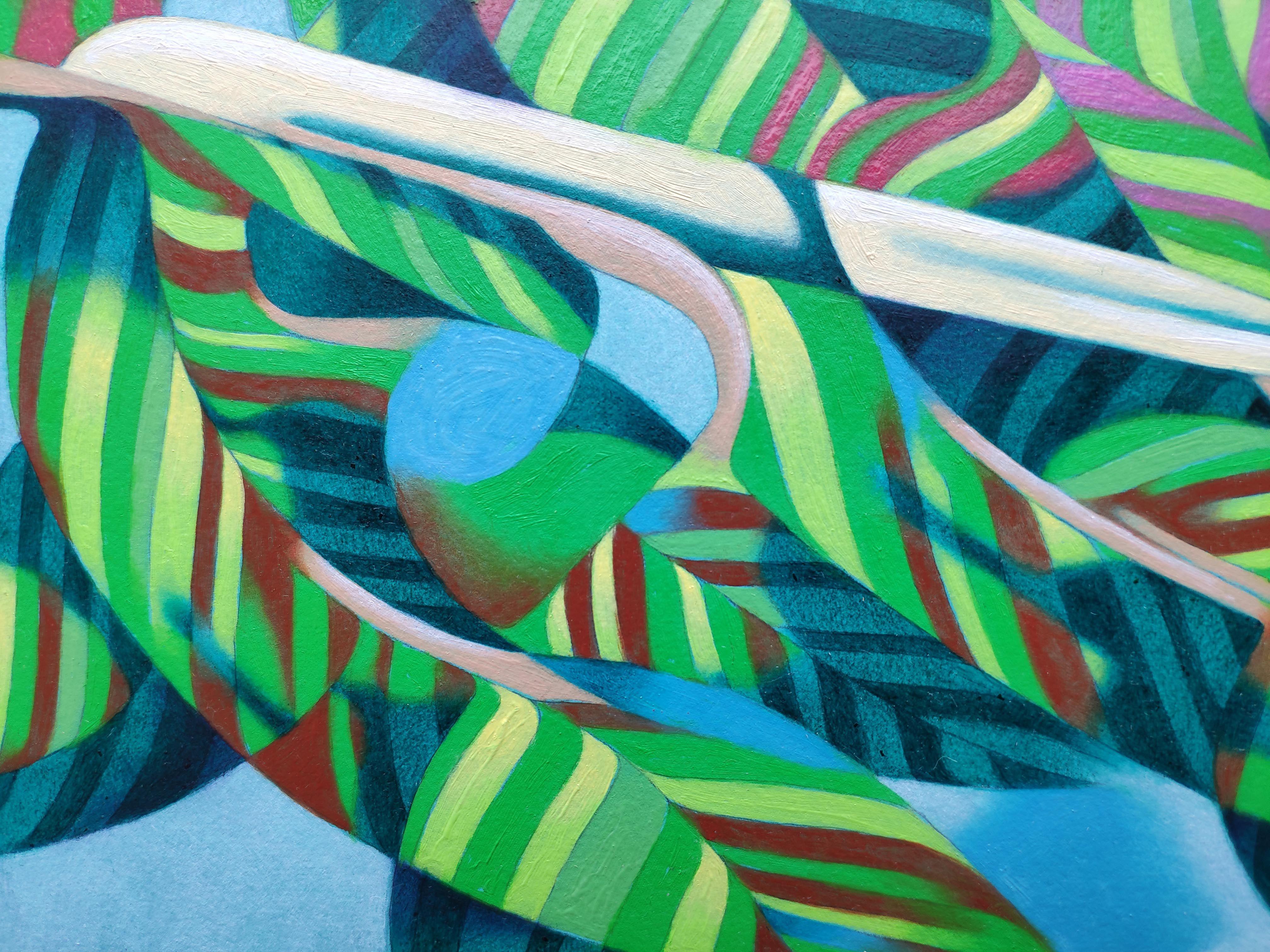 Under the shadow of a tree, Painting, Oil on Paper For Sale 1