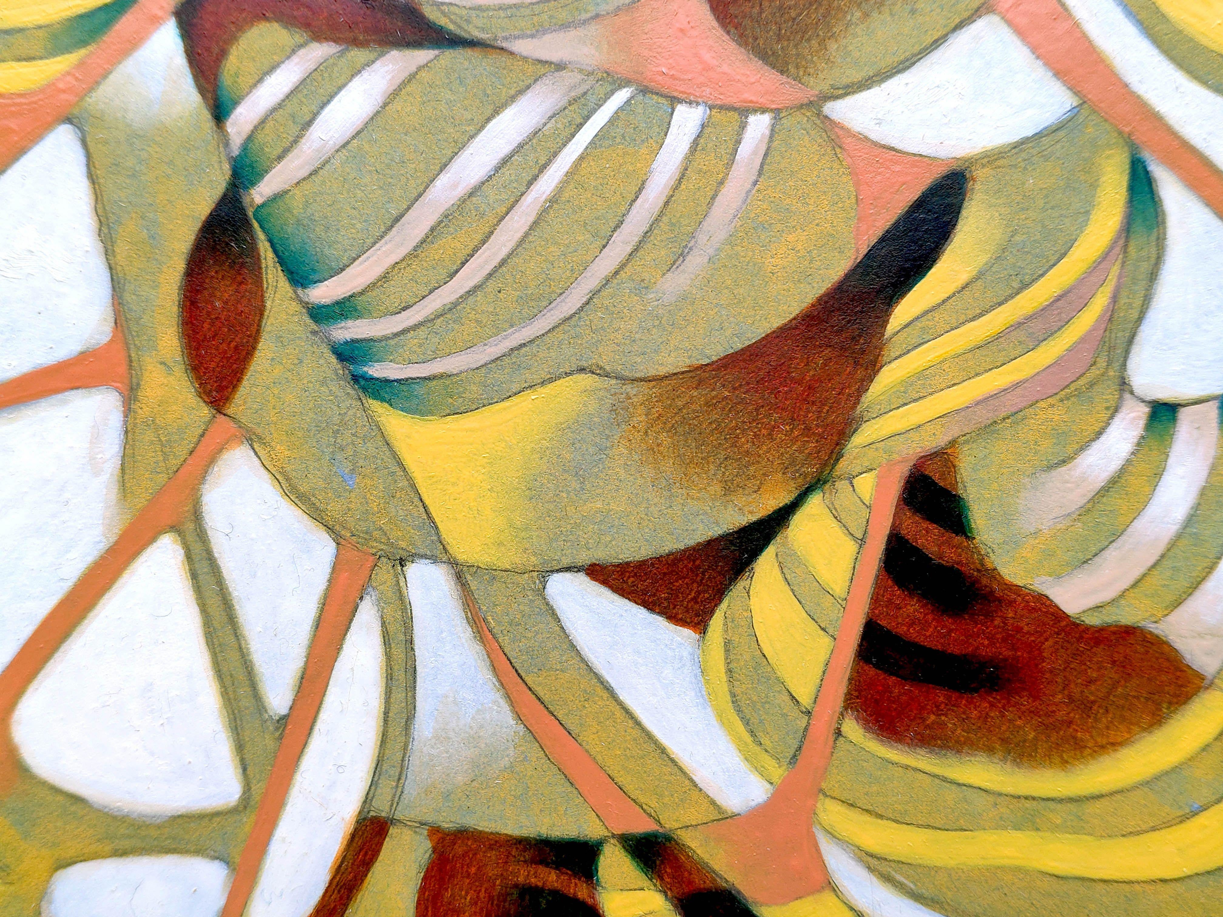 Under the shadow of a tree, Painting, Oil on Paper For Sale 2