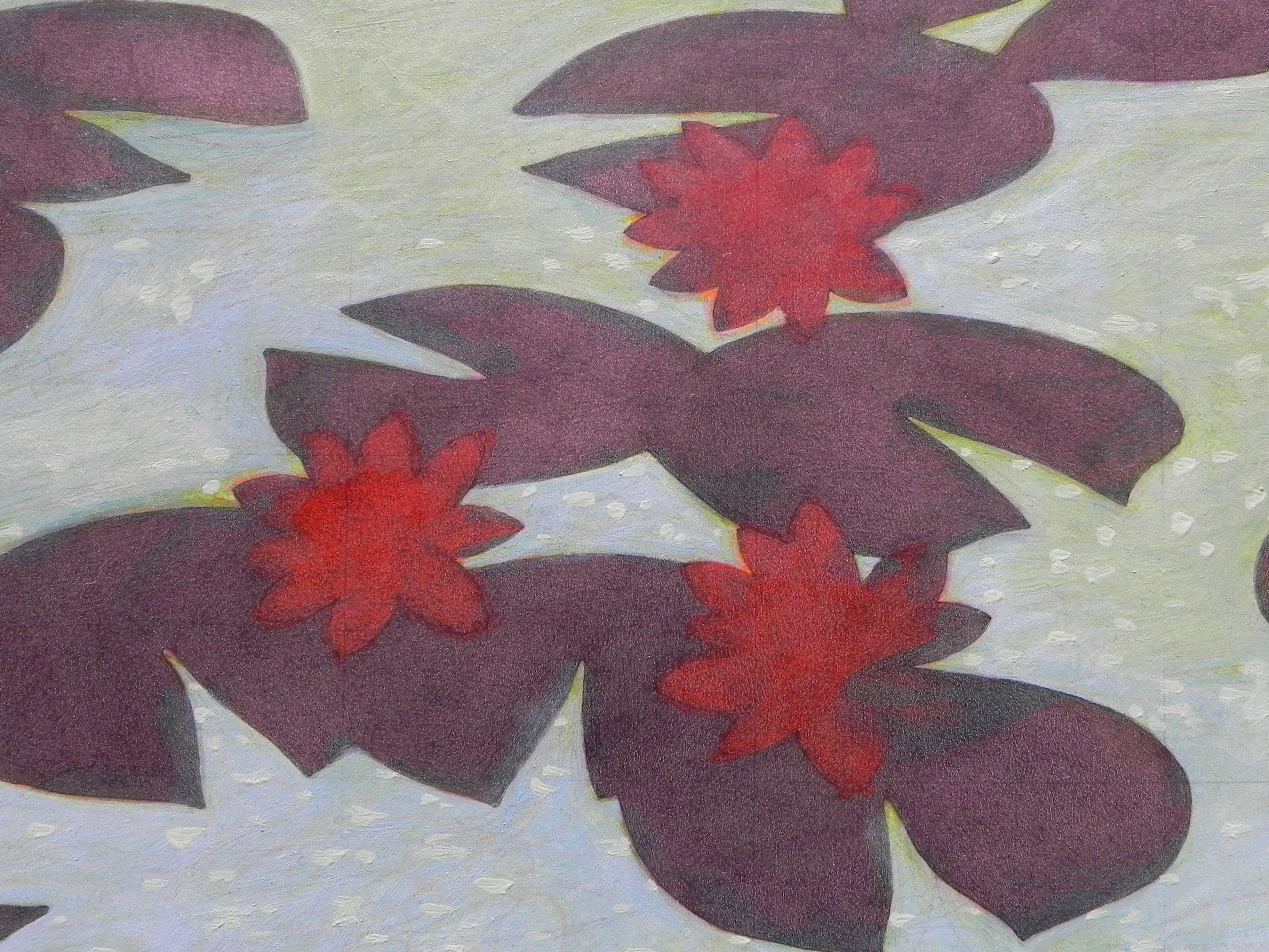 Waterlilies, Painting, Oil on Paper For Sale 1