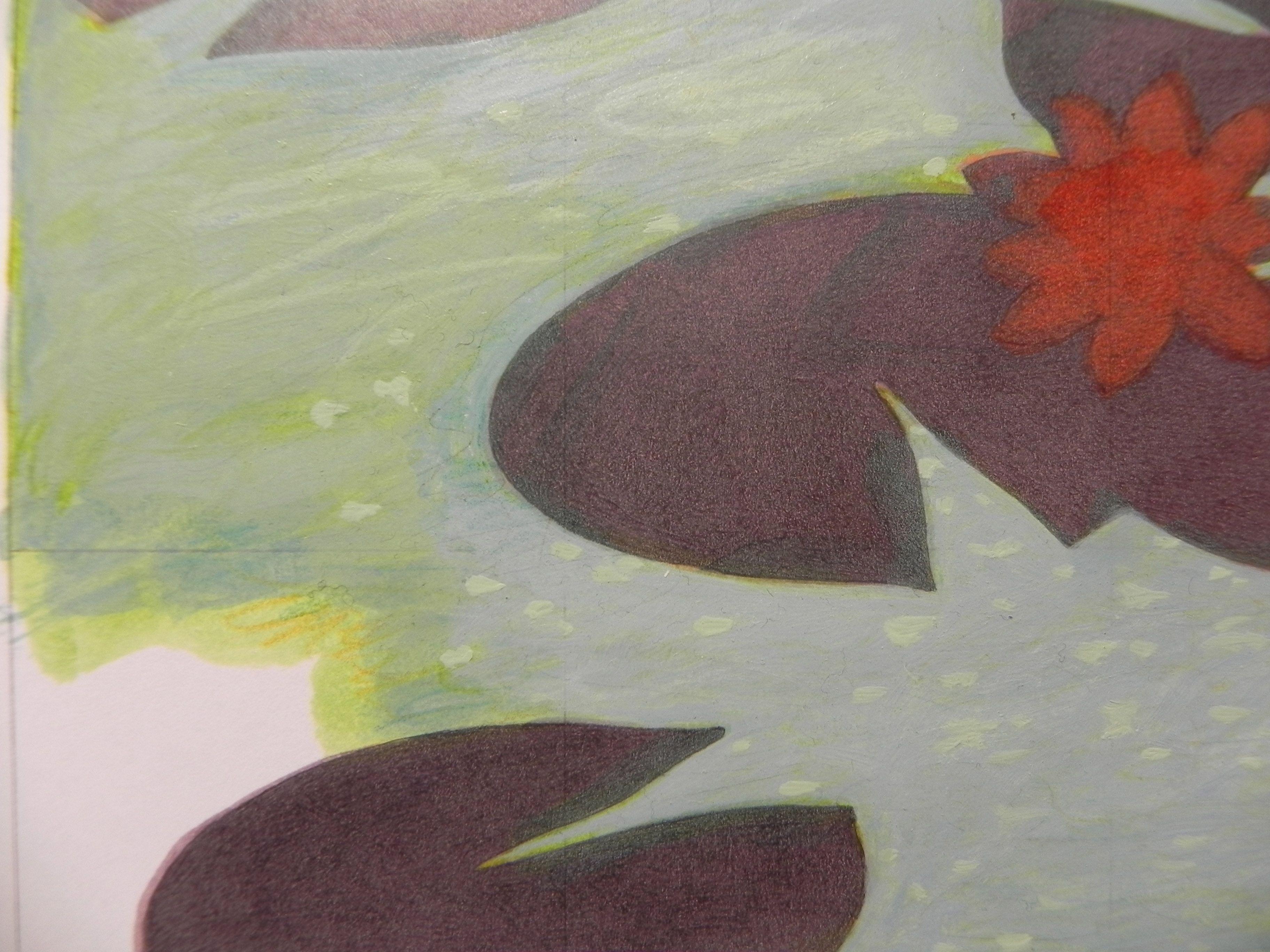 Waterlilies, Painting, Oil on Paper For Sale 2