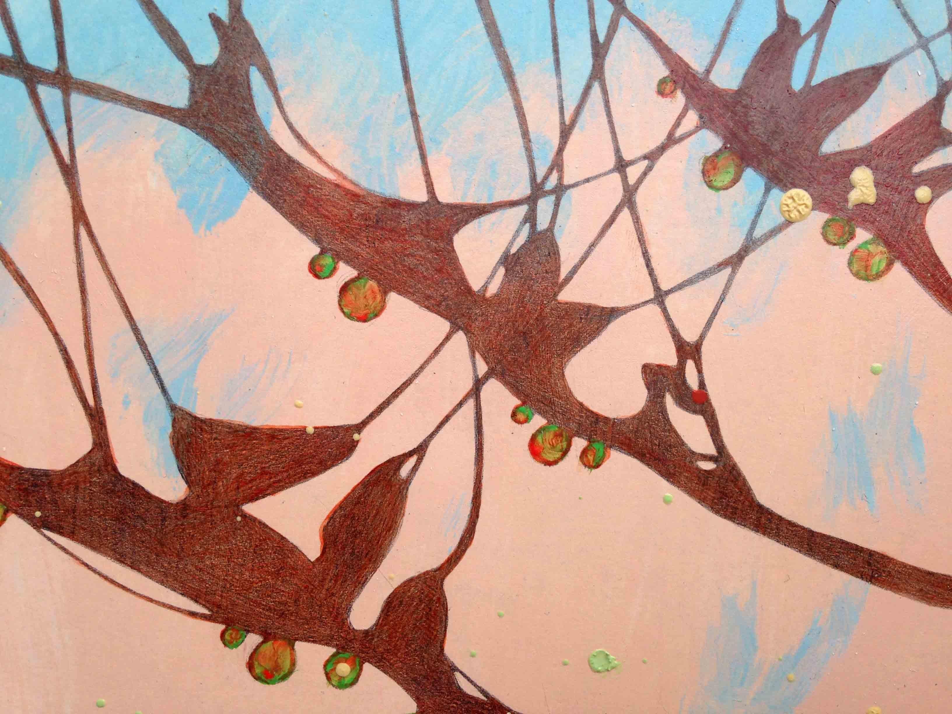Withered tree - agave, Painting, Oil on Paper For Sale 2