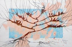 Withered tree - agave, Painting, Oil on Paper