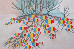 Withered tree / potatoes, Painting, Oil on Paper