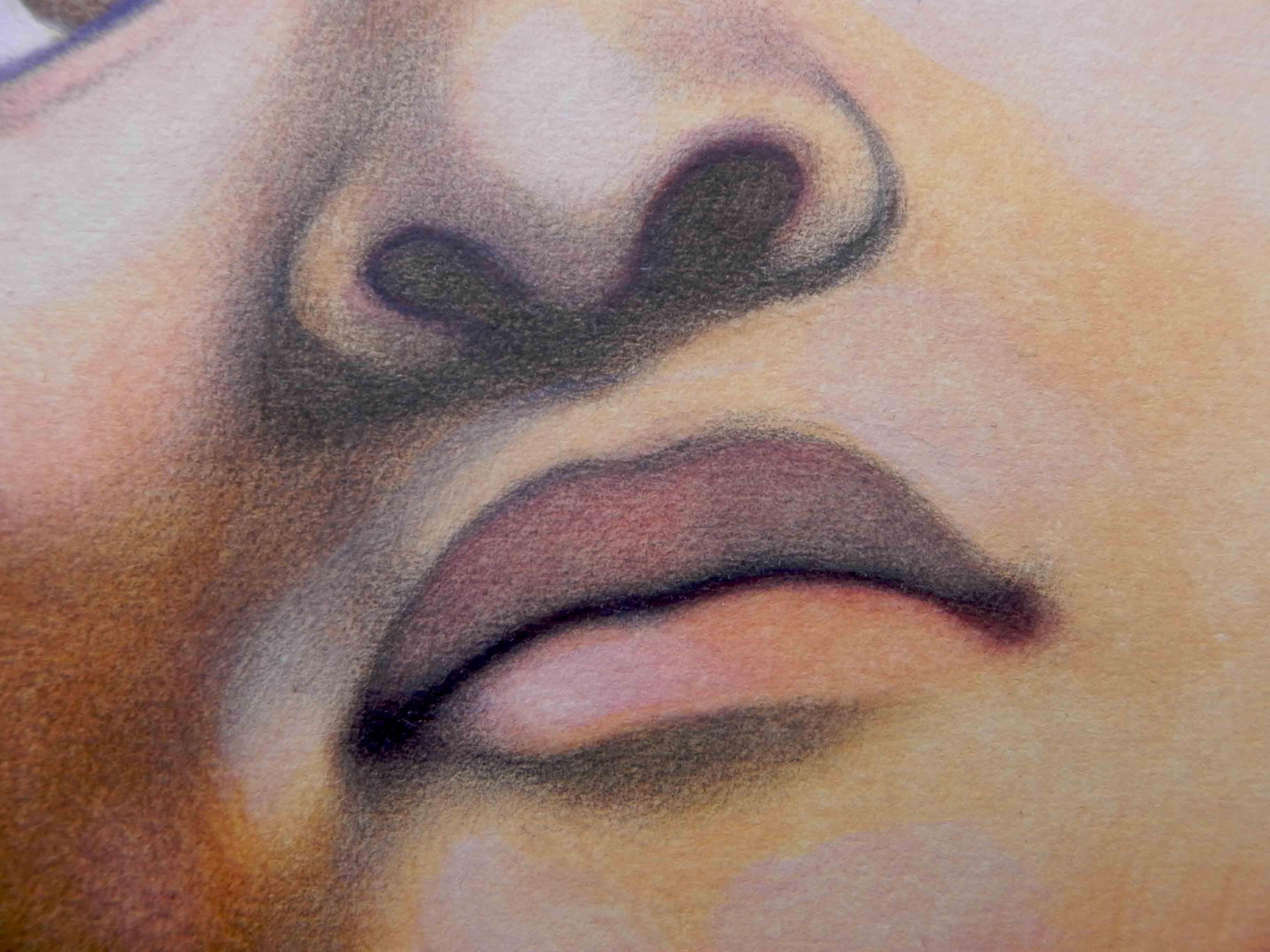 Xin in Michelangelo- Stimmung, Gemälde, Öl auf Papier im Angebot 1