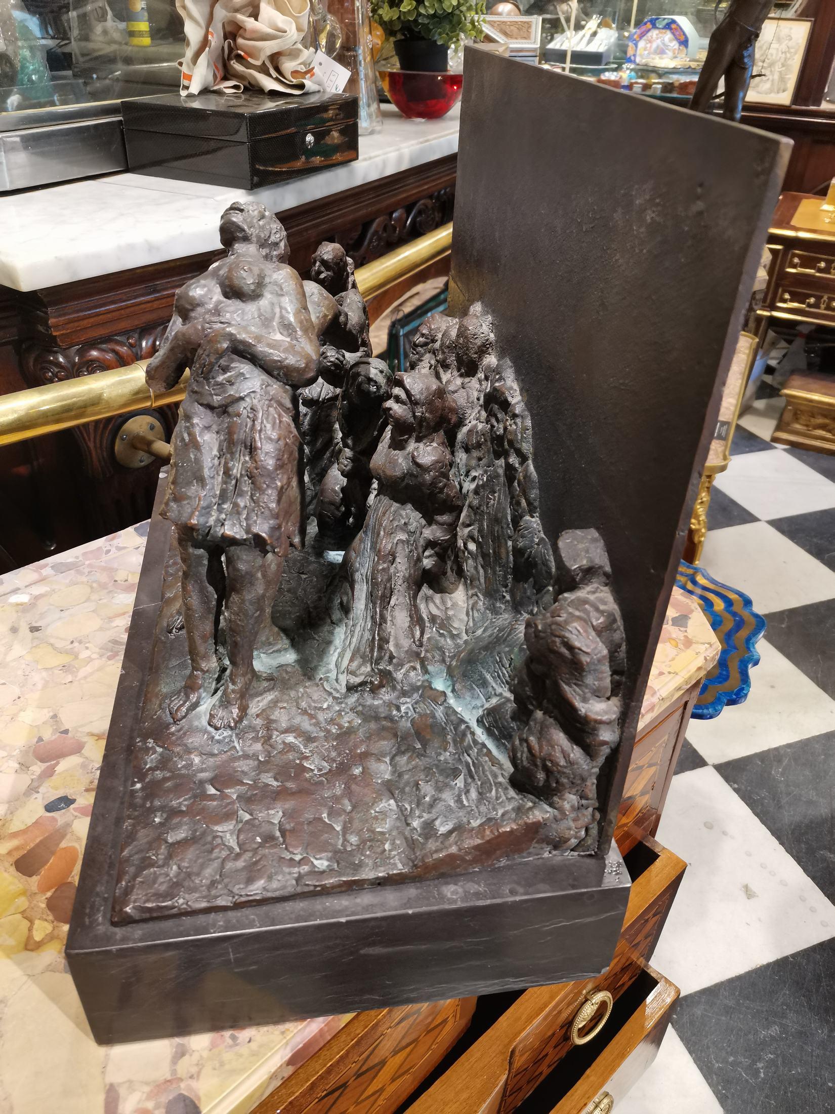 20th Century Federico Coullaut Valera Sculpture in Bronze After Engraving of Goya, 1978 For Sale