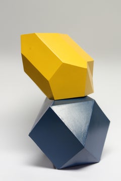 Geometrías espaciales en azul y amarillo