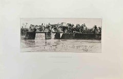 Le Sacrifice Egyptien d'Une Vierge au Nil – Radierung von Federico Faruffin – 1870er Jahre