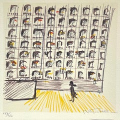 IL CASANOVA „Il Teatro de Dresda“, signierte Lithographie, Italienischer Film, Theater, IL CASANOVA, 1976