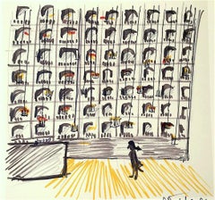 IL CASANOVA "Il Teatro de Dresda" Signierte Lithographie:: 1976 Italienischer Film:: Theater