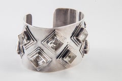 Federico Jimenez Sterling Silver & Quartz Cuff Bracelet
