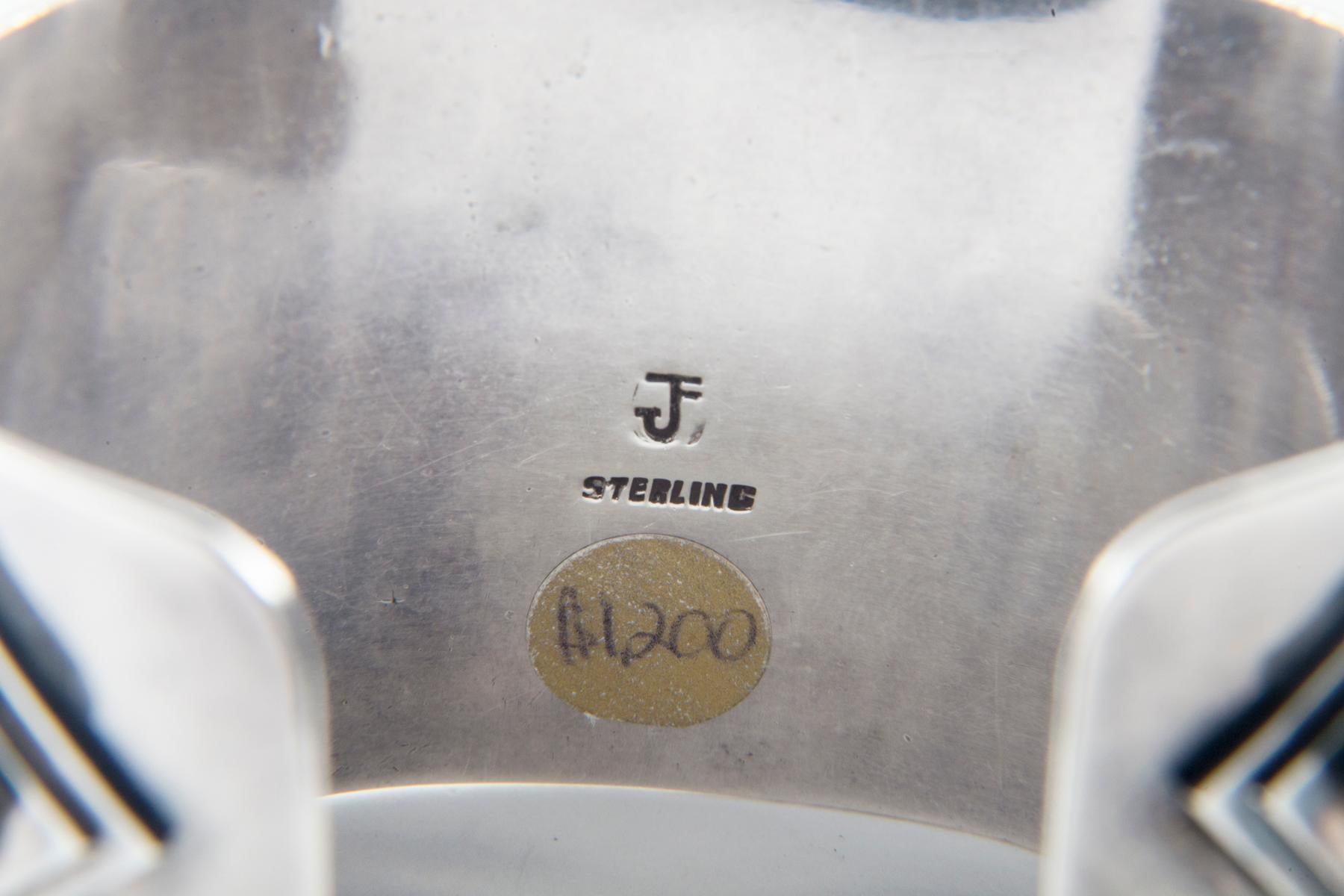 Federico Jimenez Sterling Silver & Quartz Cuff Bracelet In Good Condition For Sale In Westport, CT