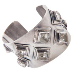 Federico Jimenez Bracelet manchette en argent sterling et quartz