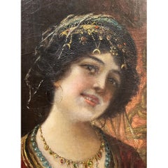 Exquisite Painting of an Odalisque by Federico Jiminez Fernandez (1841-1910)