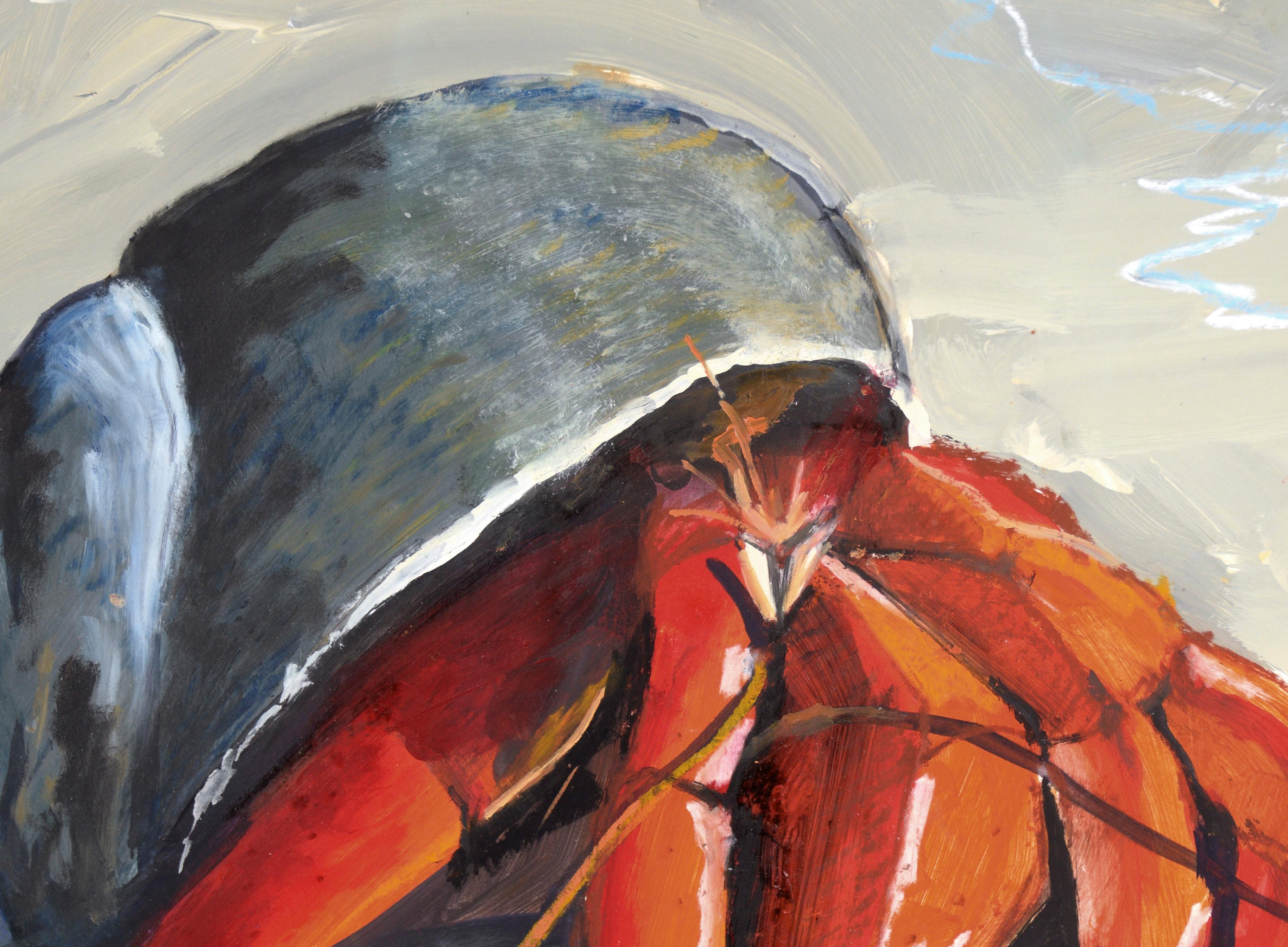 Hermit Crab on the Sand in Acrylic on Paper - Contemporary Painting by Federico Leon de la Vega