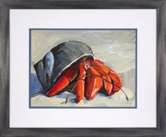 Hermit Crab on the Sand in Acrylic on Paper