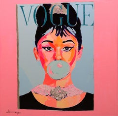 Audrey Hepburn : Vogue, Pop Style, acrylique sur toile