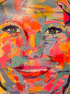Icône féminine, Gwyneth Paltrow, style pop, acrylique sur toile