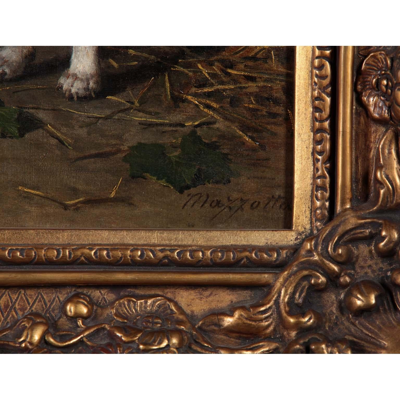 Huile sur toile du XIXe siècle de Federico Mazzotta, Grand-père. Bon état - En vente à Los Angeles, CA