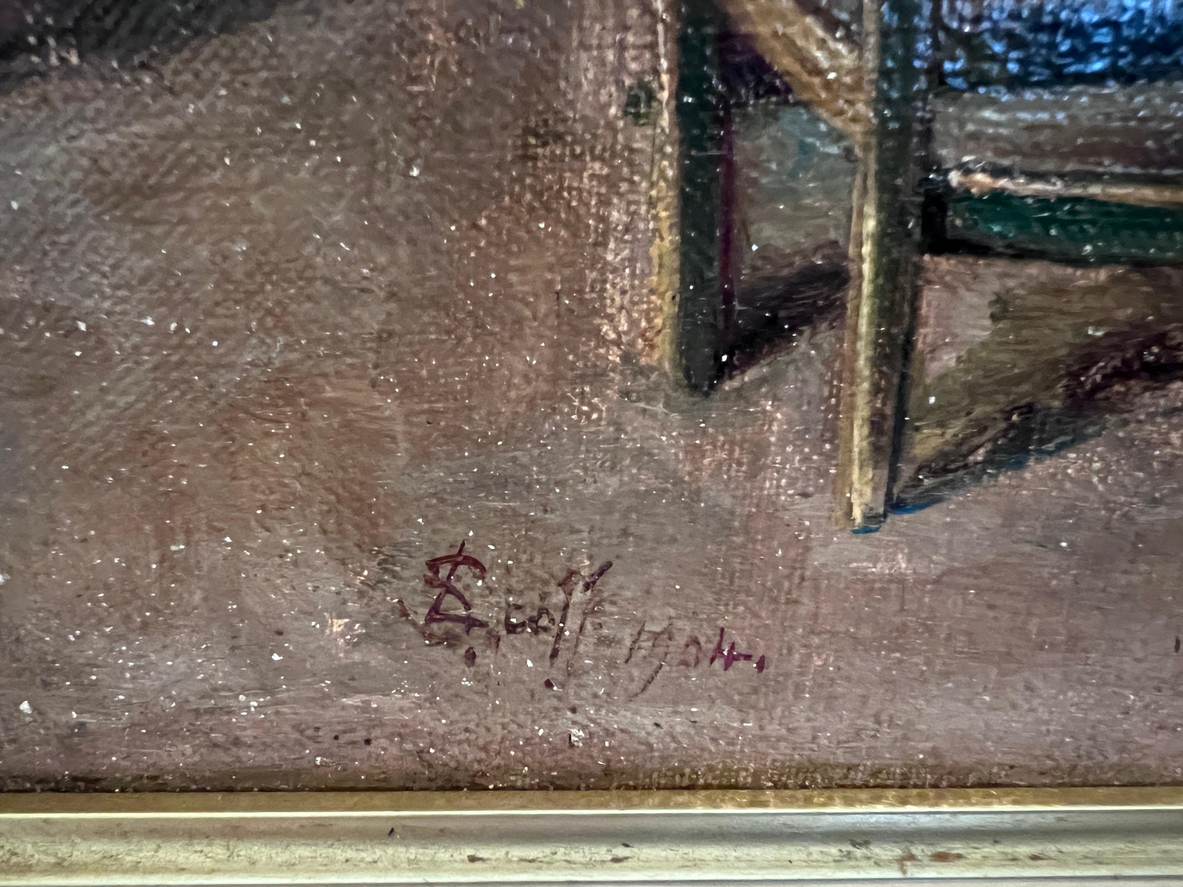 1904 L.Scott After Federico Mazzotta Antique Oil painting on canvas, Genre scene For Sale 9